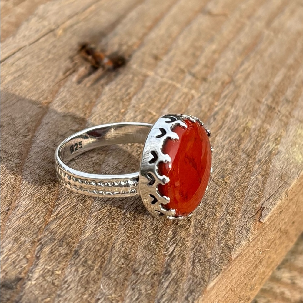 Red Moss Agate Ring - Picture 10 of 12